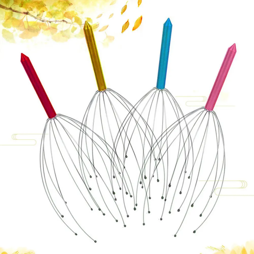 

2Pcs Portable Stainless Steel Octopus Head Claw Massager Scalp Tool Handheld Massager (Random Color)