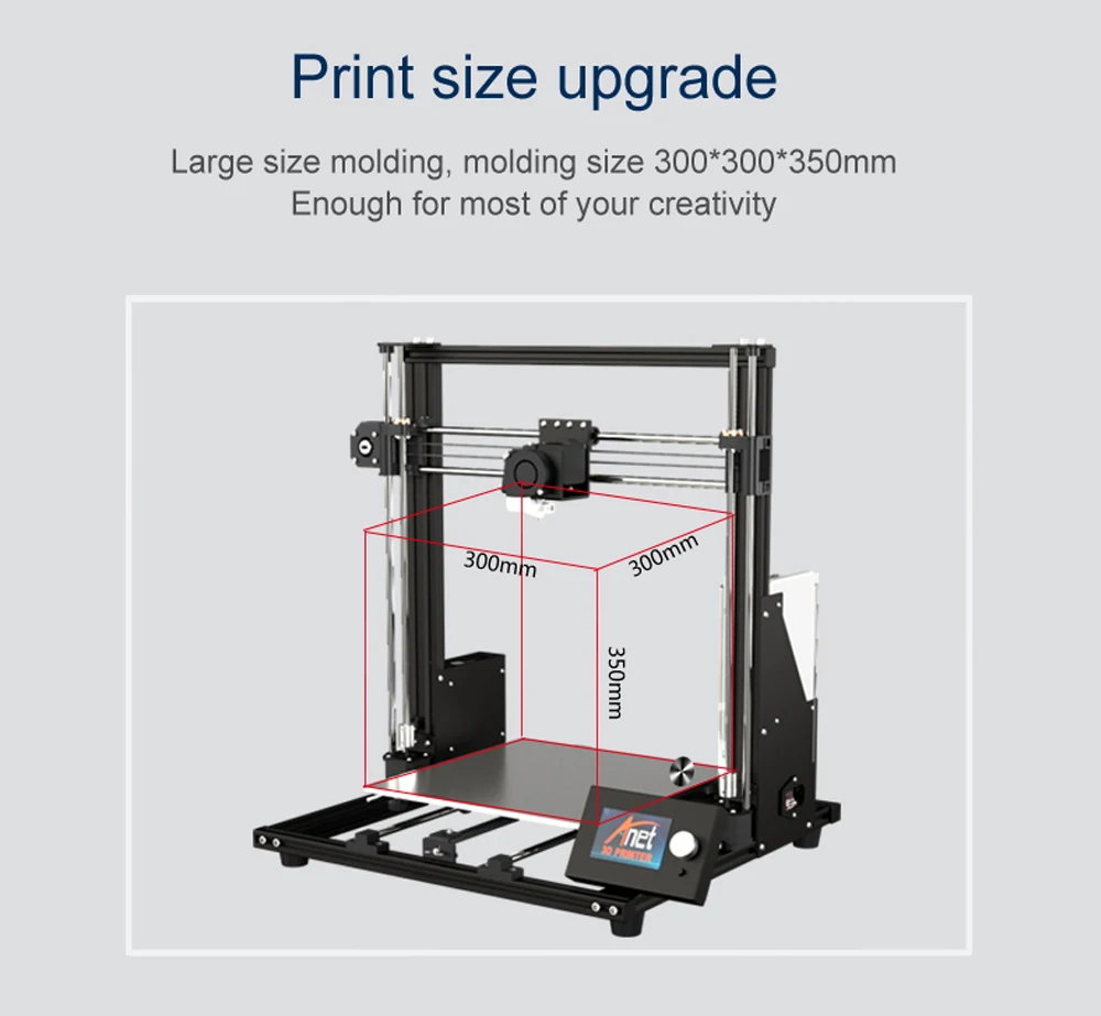 Обновленная версия 300*300*350 мм Impressora 3d принтер A8 Plus Anet DIY 3d принтер комплект с Micro SD картой USB разъем