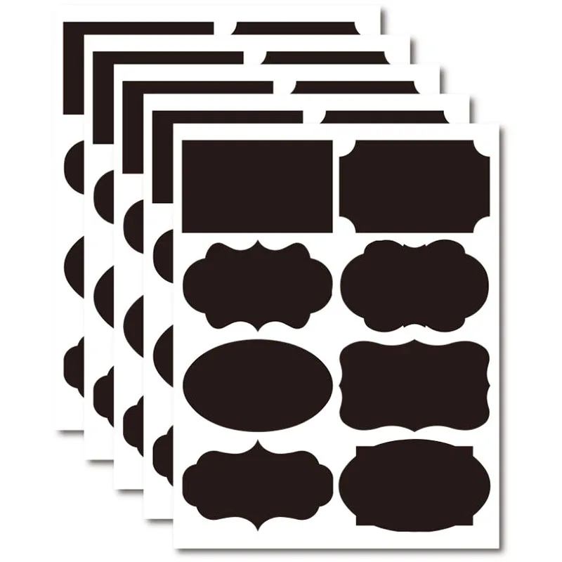

48pcs/Set Erasable Blackboard Sticker Craft Kitchen Jars Organizer Labels Chalkboard Chalk Board Sticker Black Board 19.5x26cm