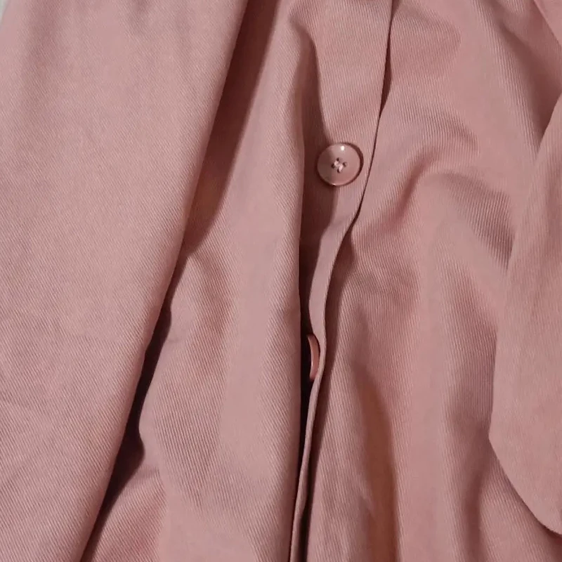 

High Waist Women Skirt Casual Vintage Solid Belted Skirts Spring Autumn Fashion Midi Knee Length Korean Button Pleated Skirt