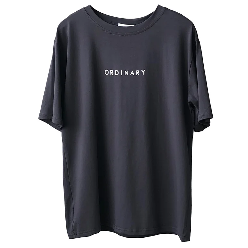 

O-Neck Cotton T-shirt Women's Spring 2021 New Korean Ins Loose Casual Simple Letter Short Sleeve Tops Tee Mujer Camisetas