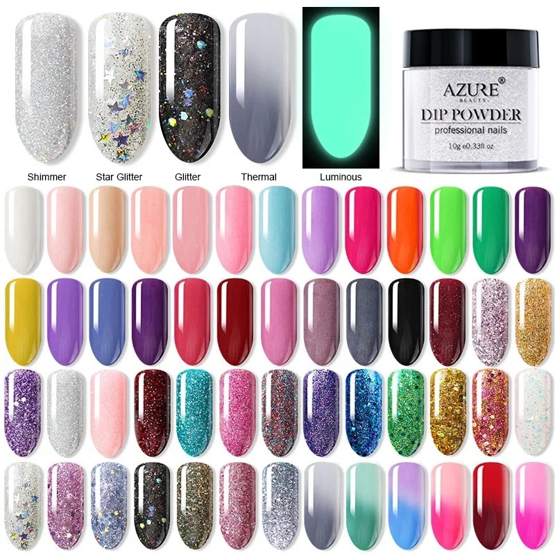 Лазурный красивый градиентный цвет погружающийся порошок для нейл арта