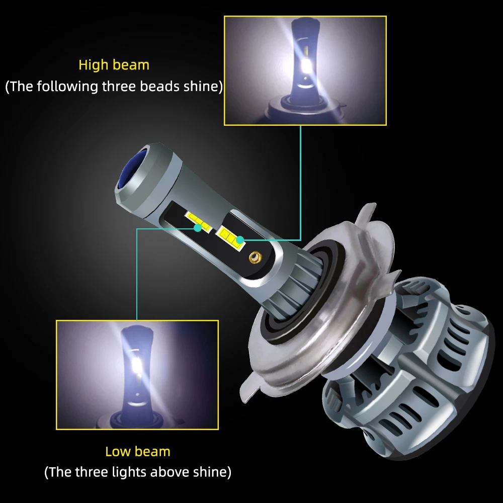 DDAI супер яркие лампочки для авто csp Led H7 автомобильные фары 6500K Encore Envision 60W