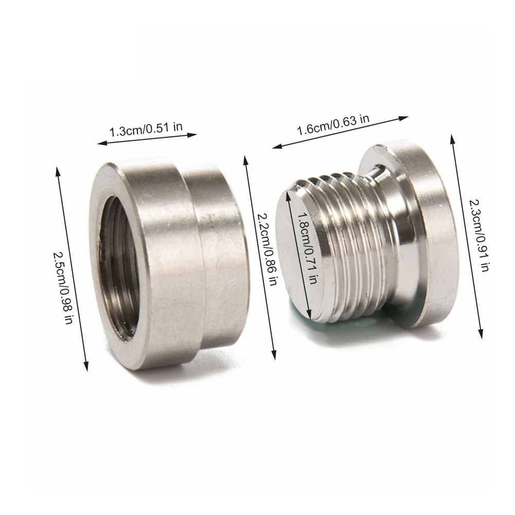 

2Pcs Iron O2 Oxygen Sensor Metal Weld On Bung & Plug M18x1.5mm Wideband Nut & Cap Kit Set Pressure Sensor Car Accessories