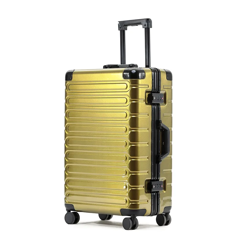 Модные яркие багаж на ролликах алюминиевая рама класса люкс колесиках чемодан