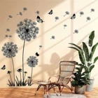 Гигантские Одуванчики Runtoo, настенные Переводные картинки, летающие цветы, бабочки, настенные наклейки, растения, настенное искусство, декор для гостиной, спальни, Настенный декор
