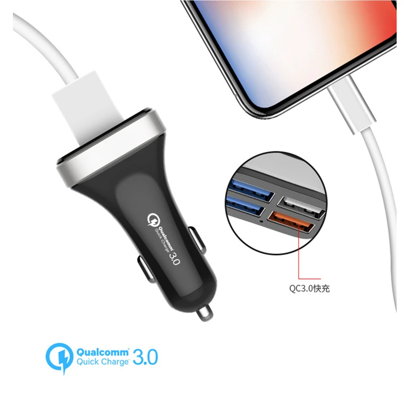 Автомобильное зарядное устройство USB для автомобиля 4 USB-порта быстрая зарядка 3 0