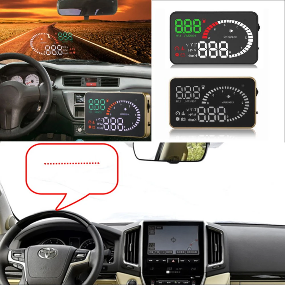 Car HUD Head Up Display For Toyota Land Cruiser 2010 2011 2012 2013 2014 2015 Projector Screen Overspeed Alert Alarm Detector