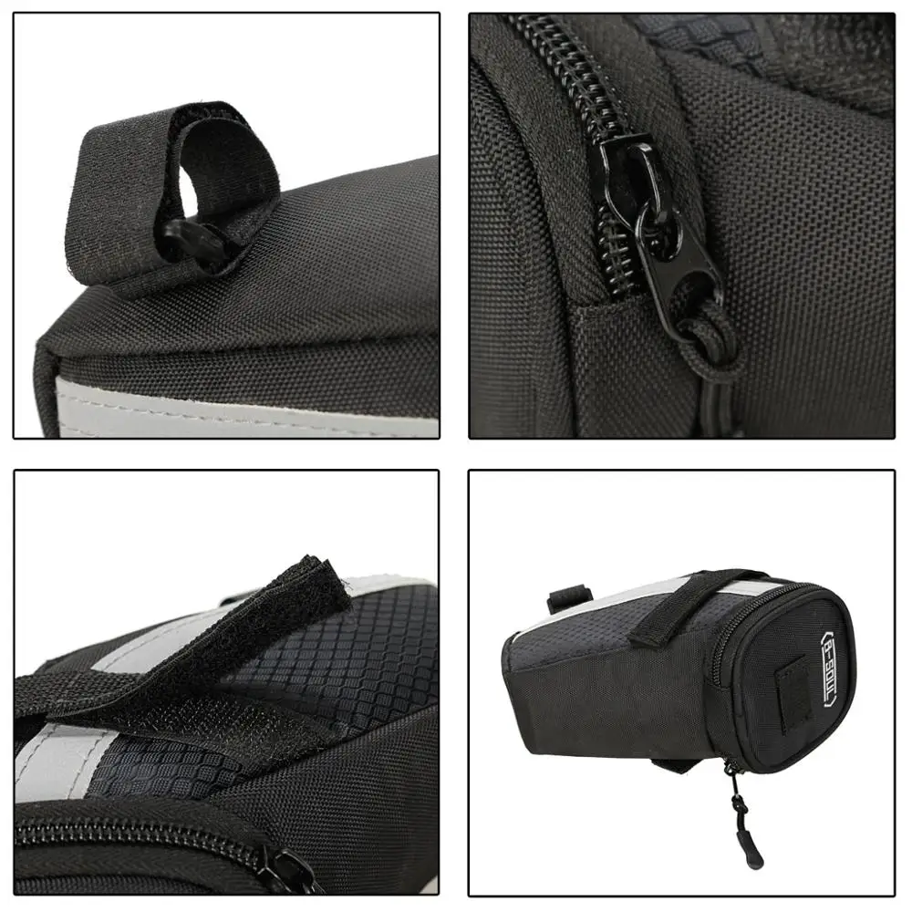 

B-SOUL Portable Bicycle Bag Bike Waterproof Storage Saddle Bag With Reflective Bicycle Tail bags Rear Cycling Accessories