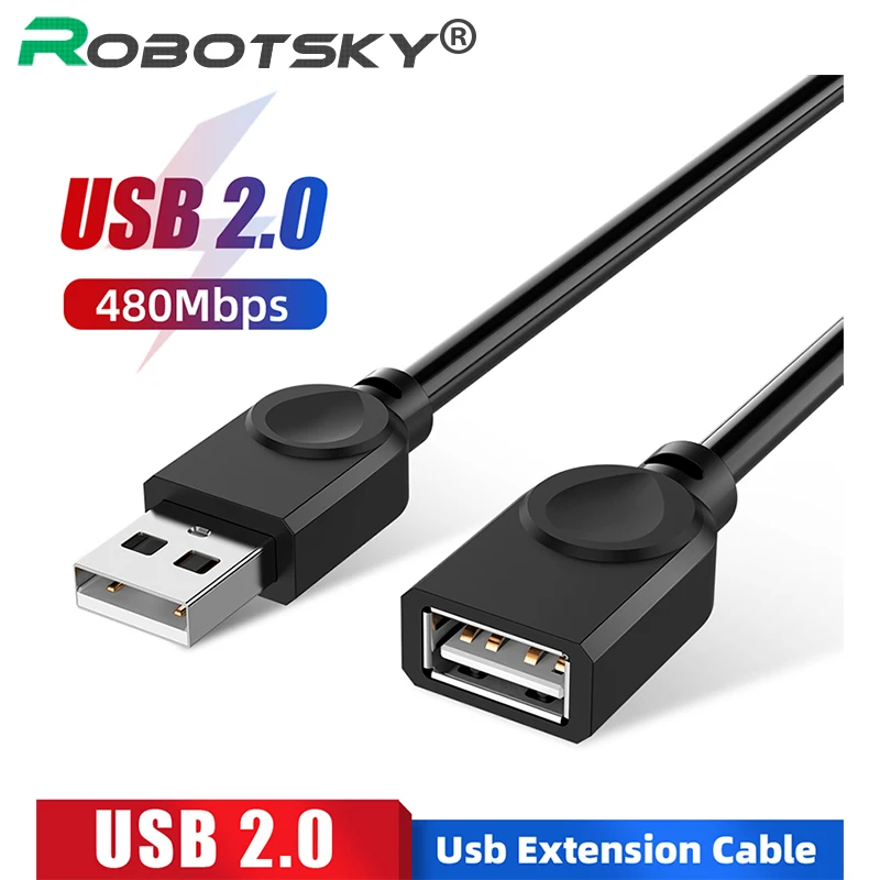 Кабель-Удлинитель USB 2 0 штекер-гнездо синий черный 1 5 м 3 | Электроника
