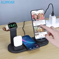6 in 1 wireless charger dock station for iphoneandroidtype c usb phones 10w qi fast charging for apple watch airpods pro