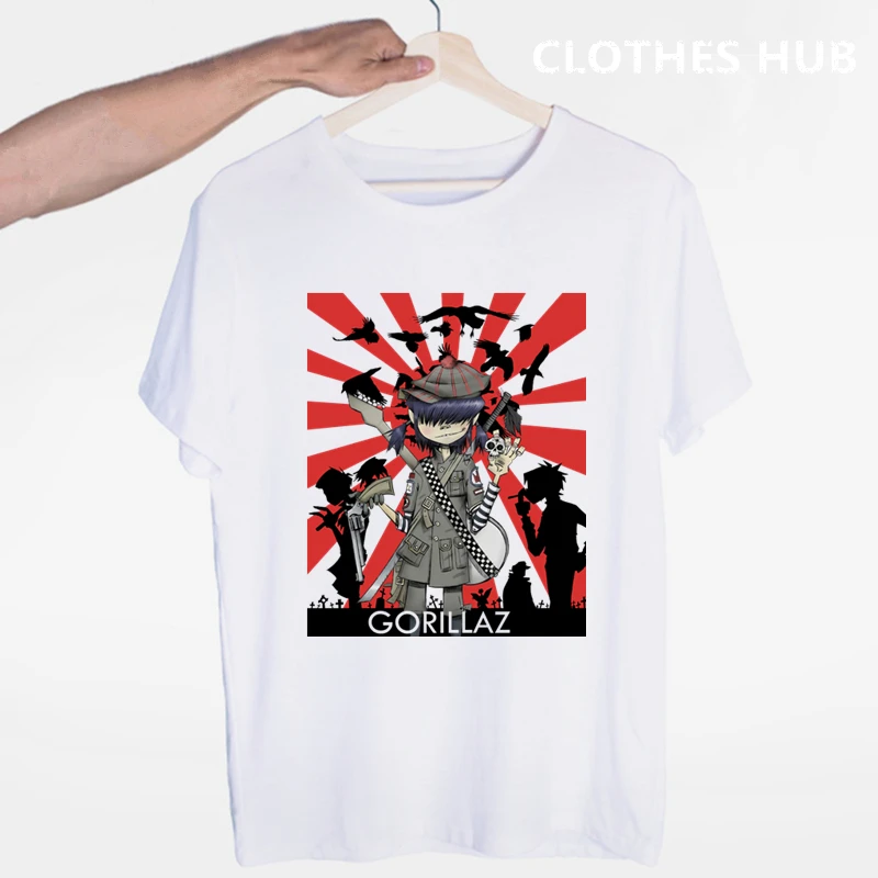 Футболка Gorillaz Rock Band chakahan Noodle Murdoc Russel с круглым вырезом и короткими рукавами
