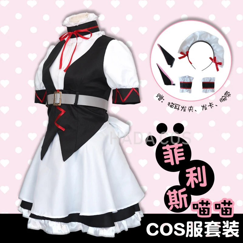 Костюм для Хэллоуина Game Steins Gate Cosplay Ferris Nyannyan Research Institute No.007 MayQueen Nyan2 Maid Dresses.
