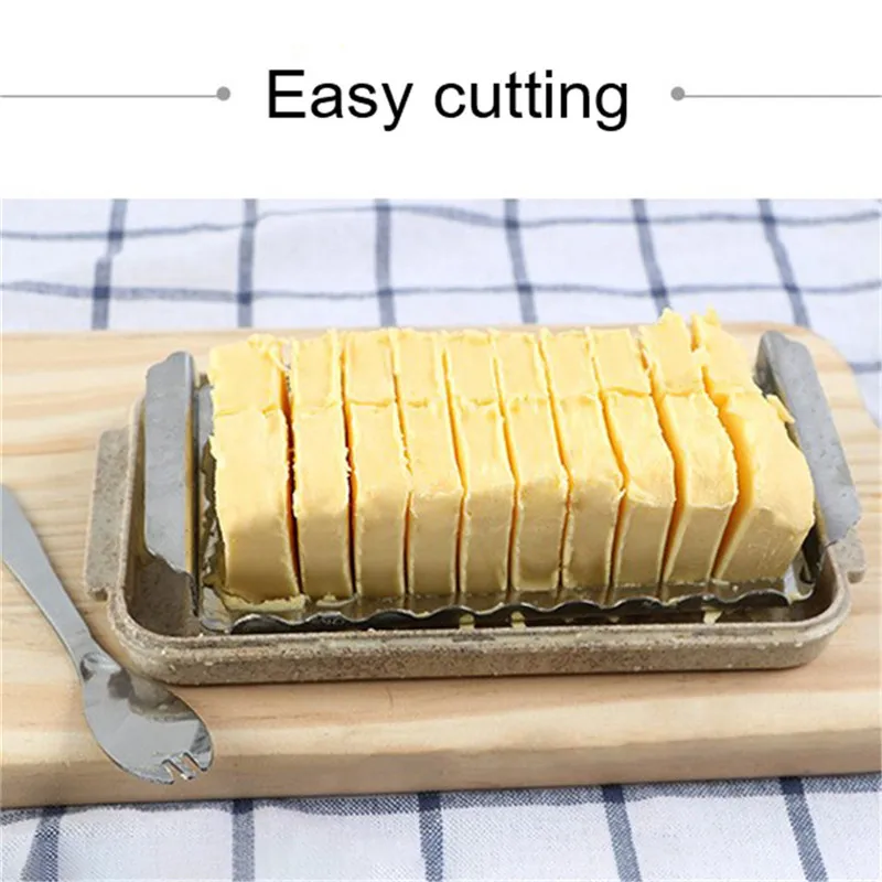 VOGVIGO Butter Cutter Container Iron Plate Tableware Cheese Fresh Box for Cutting and Storage | Дом и сад