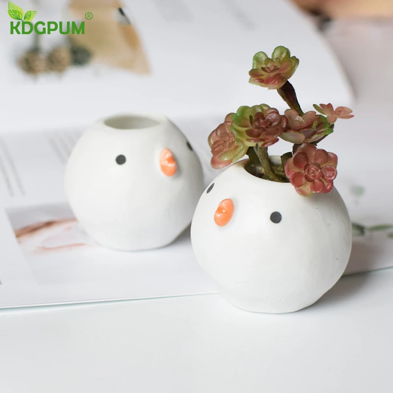 Керамический цветочный горшок мини-Цыпленок с животным большим пальцем