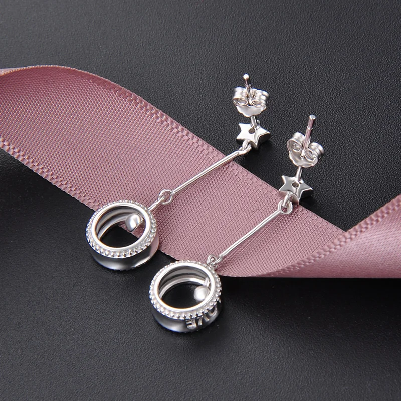 

Korean Edition diamond zircon long 925 Sterling Silver Fashion Earrings and earrings wholesale jewelry