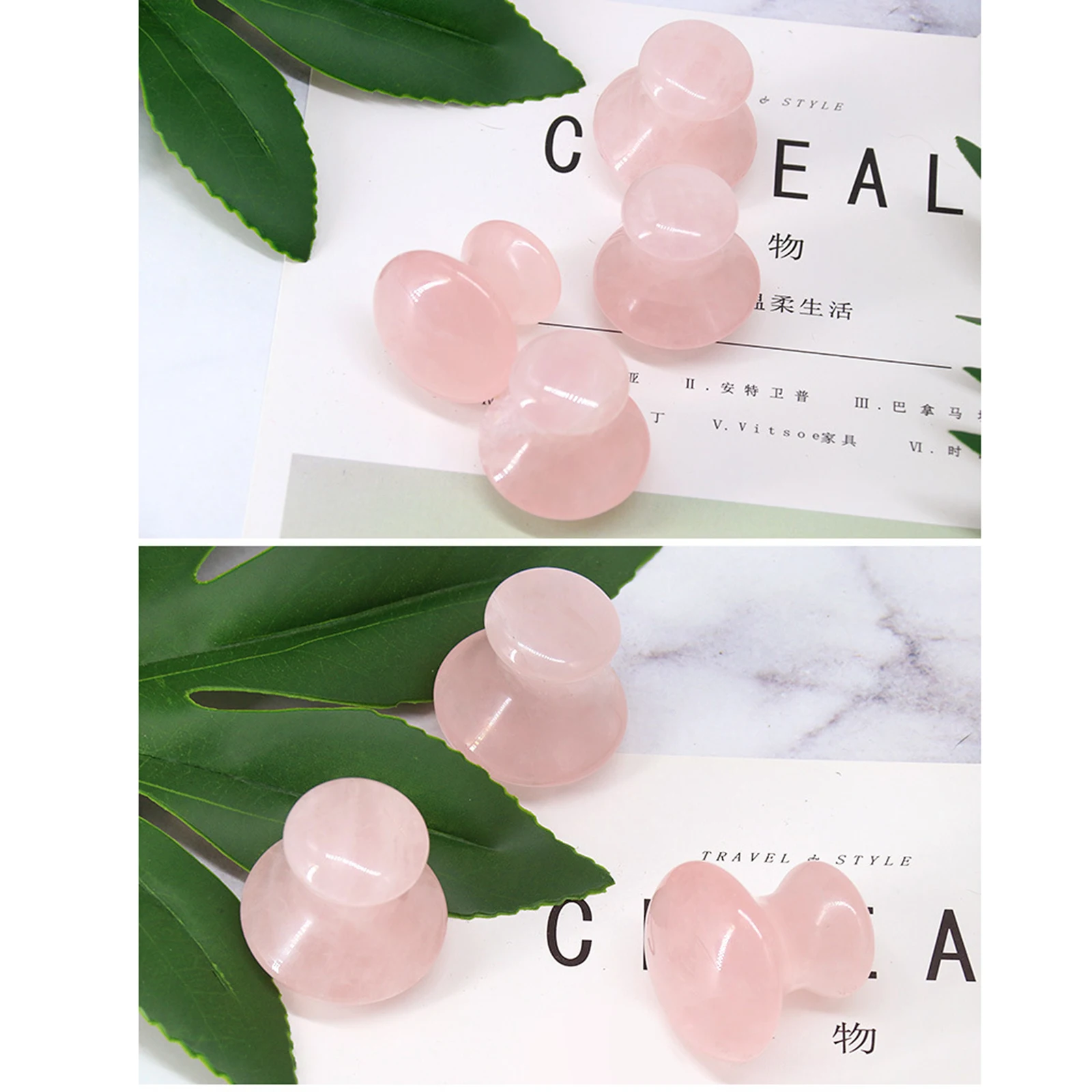 

Jade Stone Massage Tool Mushroom Shape Jade Face Massager Eye Facial Skin Lifting Neck Care Spa Relax