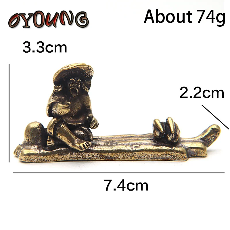 Статуэтка рыбака из чистой меди бамбуковый плот рыбалка птица миниатюры