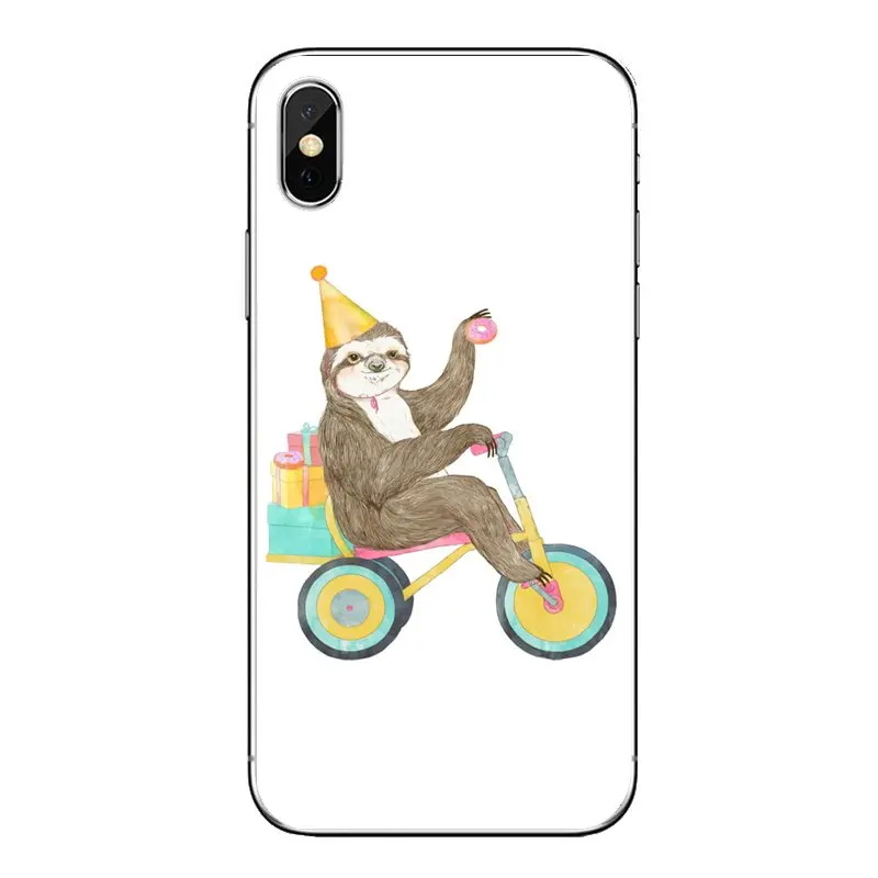 For iPod Touch Apple iPhone 4 4S 5 5S SE 5C 6 6S 7 8 X XR XS Plus MAX Cartoon Sloth Poster Transparent Soft Cases Covers |