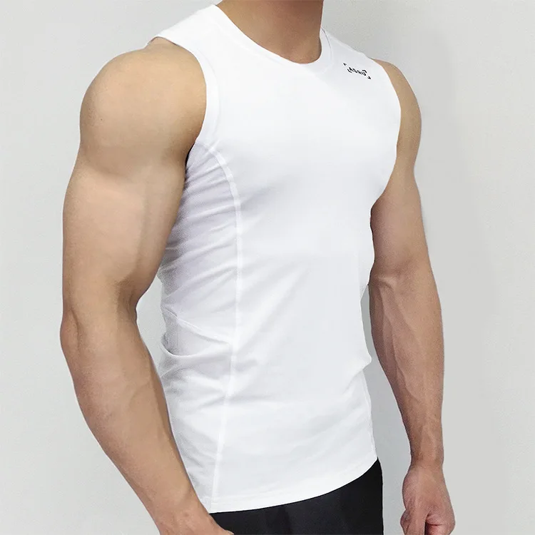 Gym Fitness Tank Top Men's Running Vest Dry Fit Bodybuilding Workout Sleeveless T-shirt Summer Sports Training Stringer Singlets