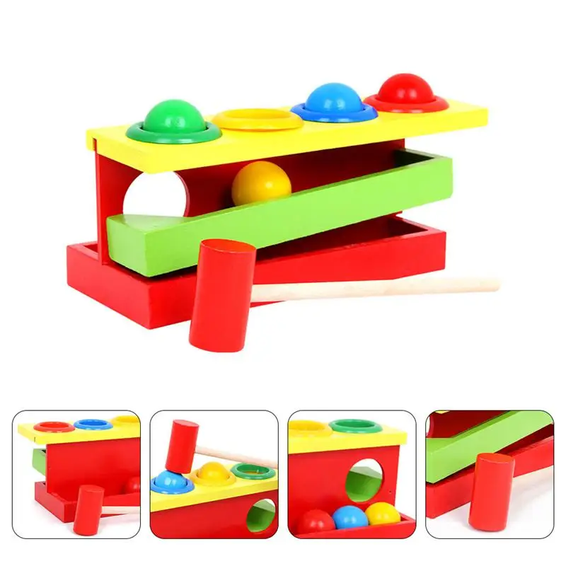 

1 Set Kids Colorful Knocking Colorful Wooden Knock Kids Piling