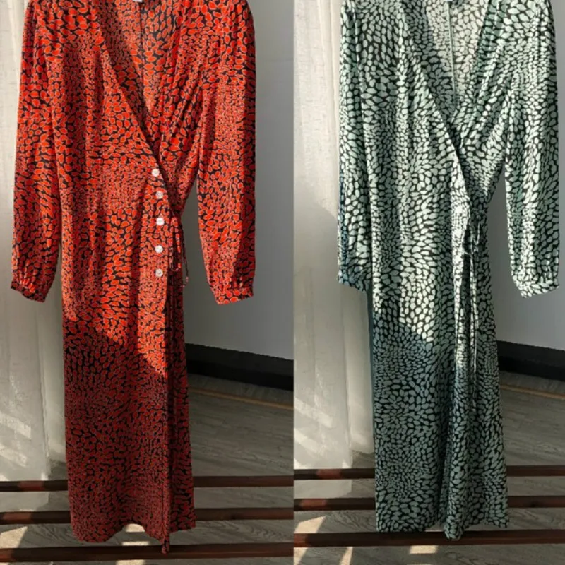 Женское платье с длинным рукавом и принтом|Женские платья| |