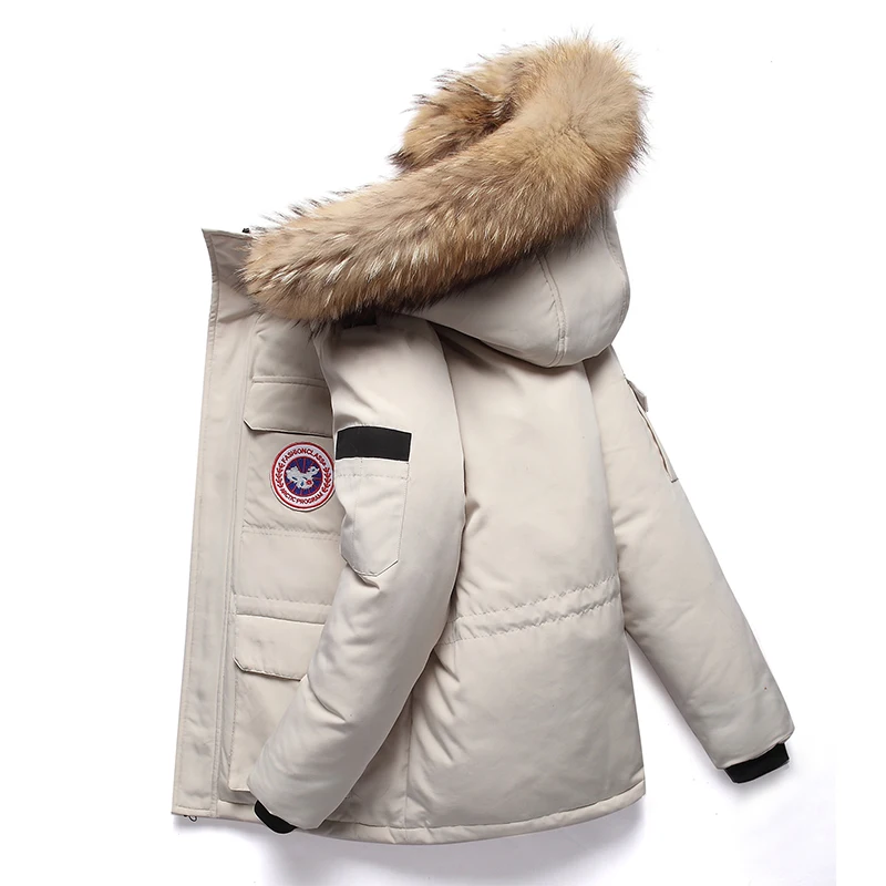 

Man Jackets Winter Jacket Men Fashion Thick Warm Parkas Fur White Duck Down Coats Casual Man Waterproof Windbreaker Coat M-4XL