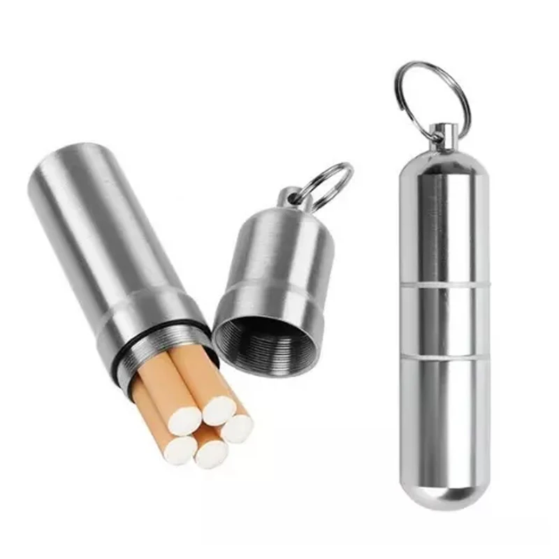 Сигаретная коробка из серебристого алюминиевого сплава водонепроницаемый чехол