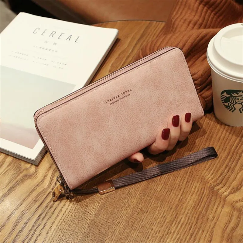 

Brand Designer Wristband Wallets Women Many Departments Clutch Wallet Female Long Large Card Purse Ladies Handbag