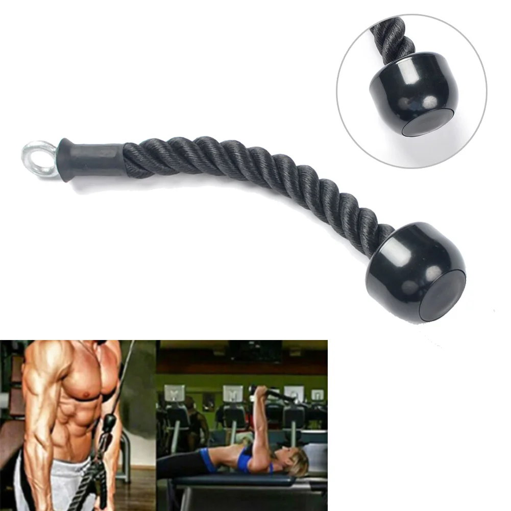 

38cm Single Head Rope Steel Tricep Ropes Cable Attachment Pull Down Handle Multigym Home Gym Training Bicep Fitness Equipment