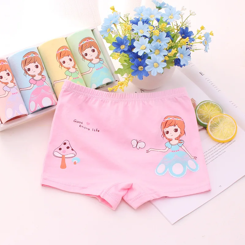 Random colors 5PCS New 4pc/lot Girls Cartoon Underpants Young Girl Boxer Briefs Comfortable Cotton Panties Kids Underwear Baby Girls Clothes - Цвет: Random colors 5PCS