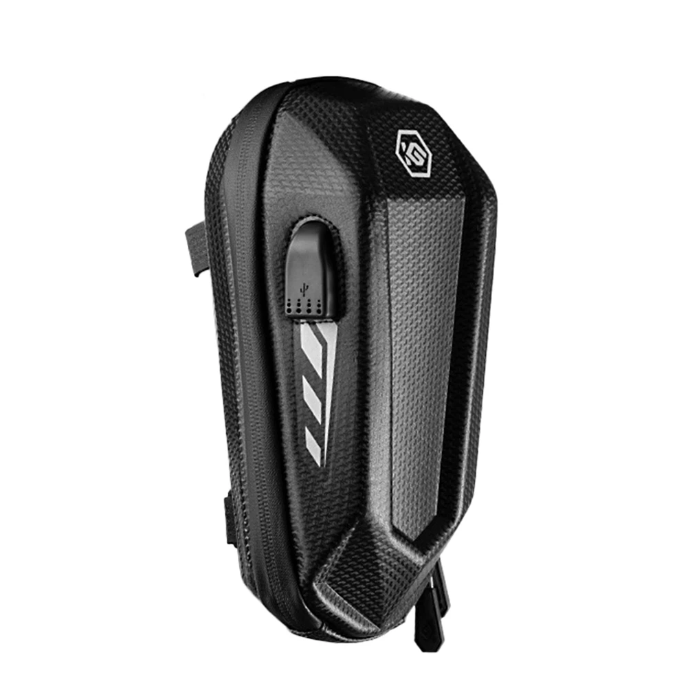 

Сумка на руль скутера, вместительная экокожа, водоотталкивающая, жесткая оболочка, для подвешивания спереди, со встроенным USB разъемом