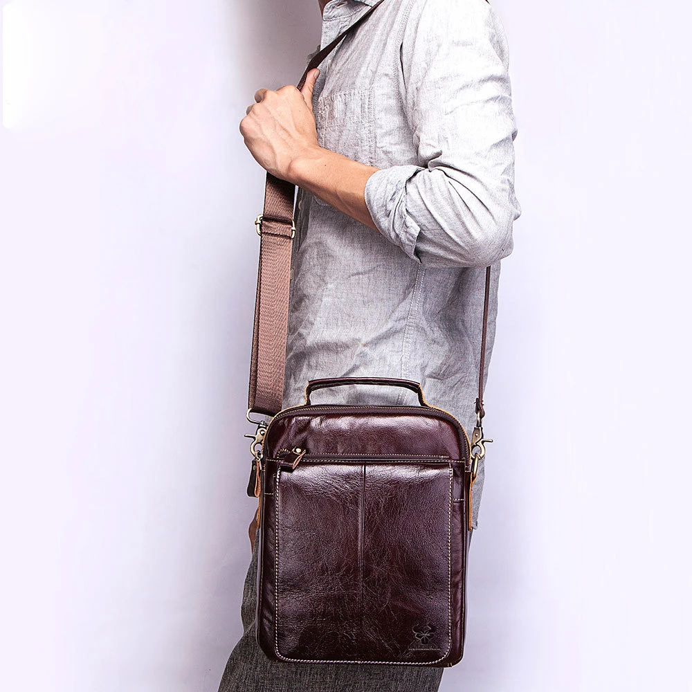 

Brand High Quality Men's Shoulder Bag Genuine Leather Business Messenger Bag Casual Mobile Diagonal Men's Bags Hand Tote Bolsa