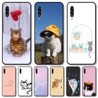 beautiful cat phone case hull for samsung galaxy m 10 20 21 31 30 60s 31s black shell art cell cover tpu
