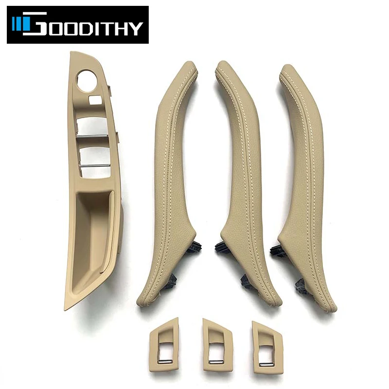 Внутренняя Панель дверной ручки автомобиля кожаная накладка для BMW 5 серии F10 F11 F18