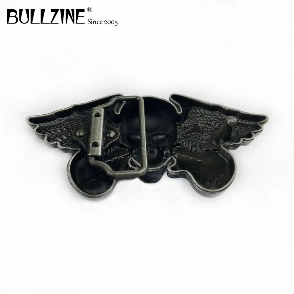 В Bullzine череп с Гитары пряжки ремня оловянной отделкой FP-03550 подходит для детей на