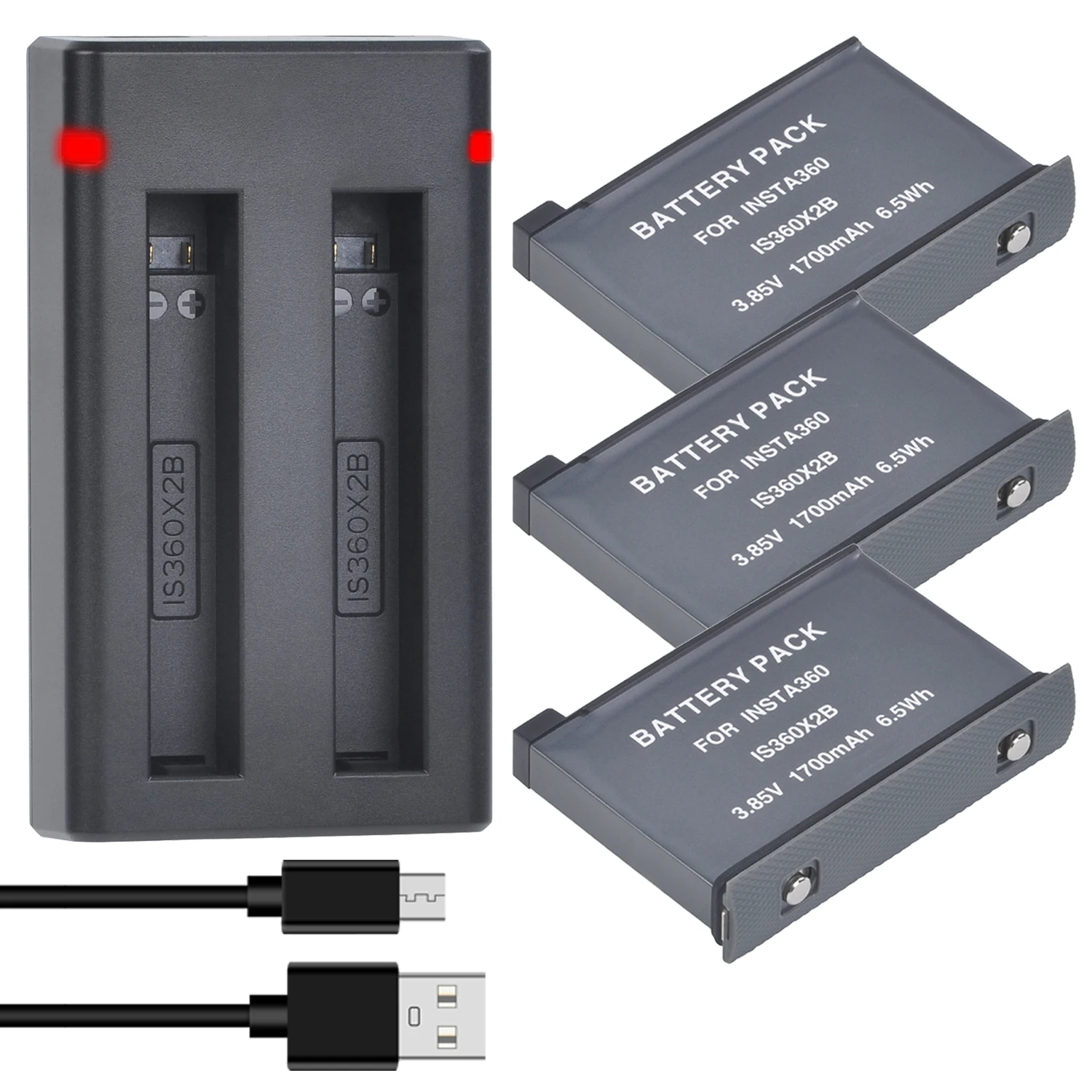 

1700mAh Battery with Charger for Insta360 ONE X2 360 Degree Action Camera