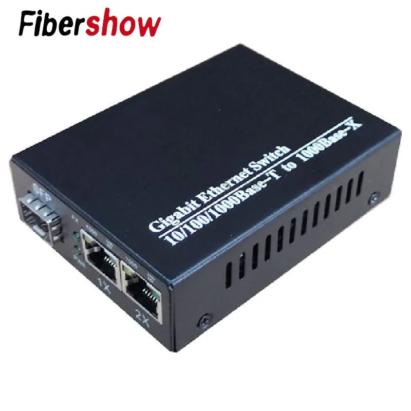Гигабитный медиаконвертер 1 порт sfp до 2 rj45 ГБ, оптический GPOn/EPON OLT ethernet для ip-камеры 10/100/1000 м