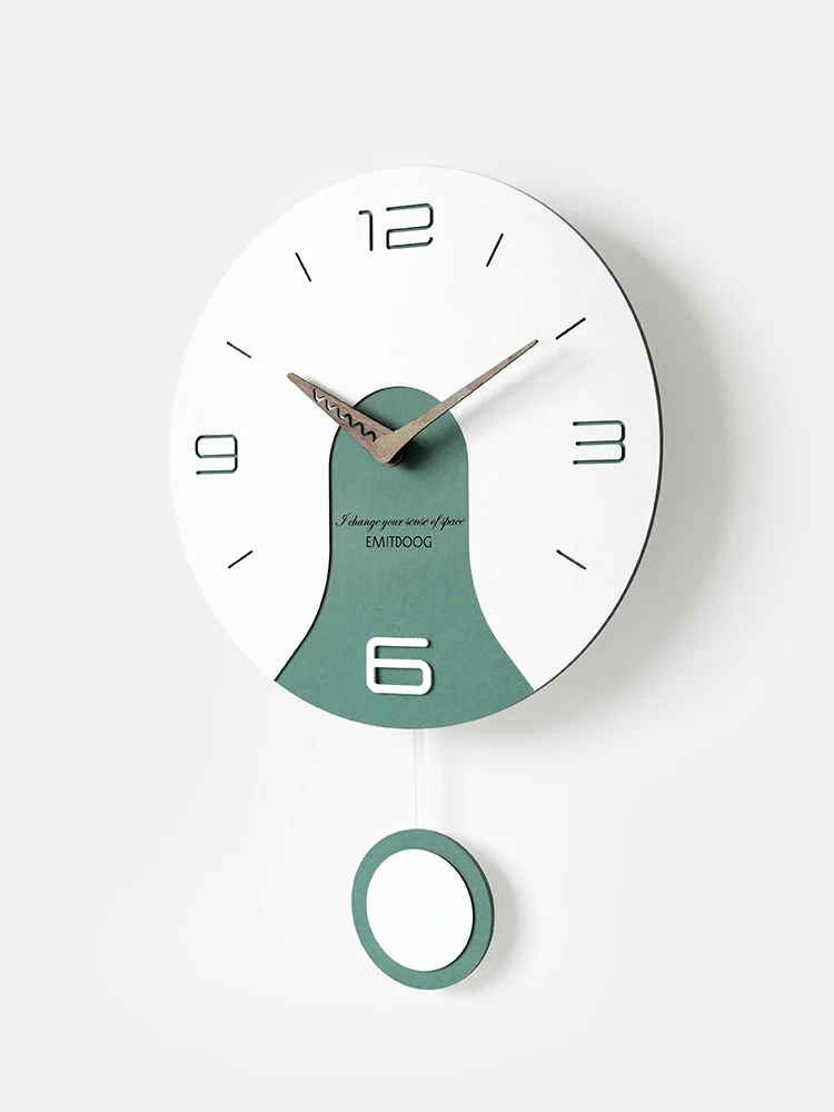 Креативные большие деревянные настенные часы с маятником в скандинавском стиле