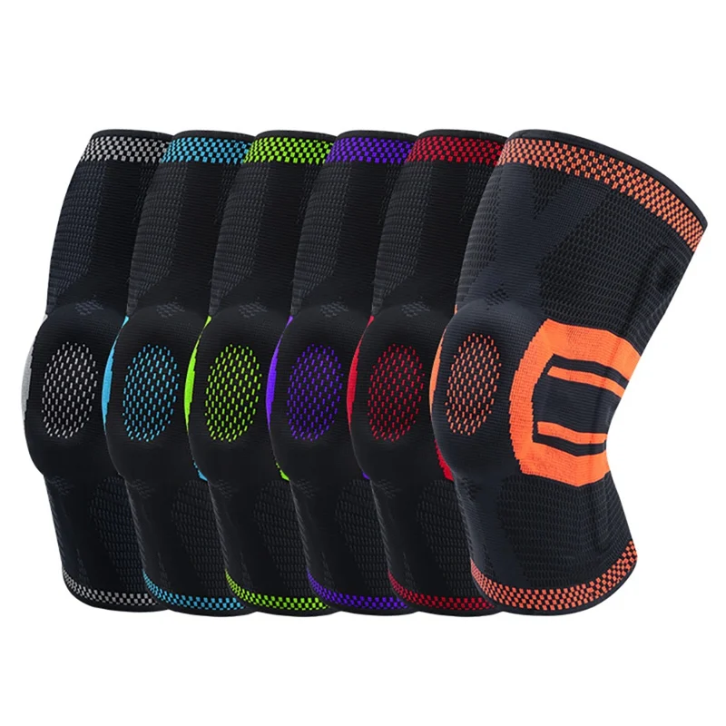 

1pc 3D Weaving Silicone Knee Pads Supports Brace Volleyball Basketball Meniscus Patella Protectors Sports Safety Kneepads