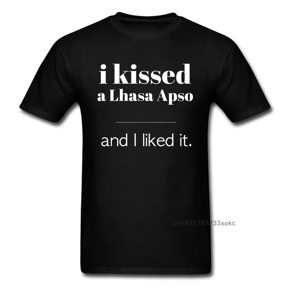 Забавная футболка I Kissed A Lhasa Apso Мужская Простые Летние футболки топ в стиле хип