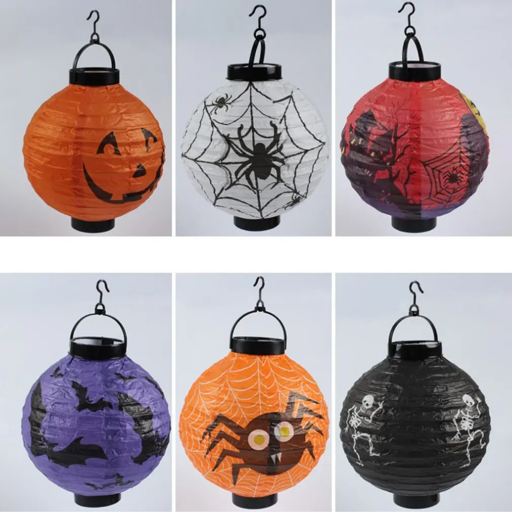Halloween Lantern Pumpkin Paper Hanging Glowing Lanterns Ghost Festival Bar Party Decorations | Дом и сад