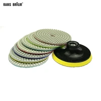 7 pieces 4 diamond wet grinding disc flexible polishing pad 1 piece back up pad nozzle for marble stone ceramic tiles finish