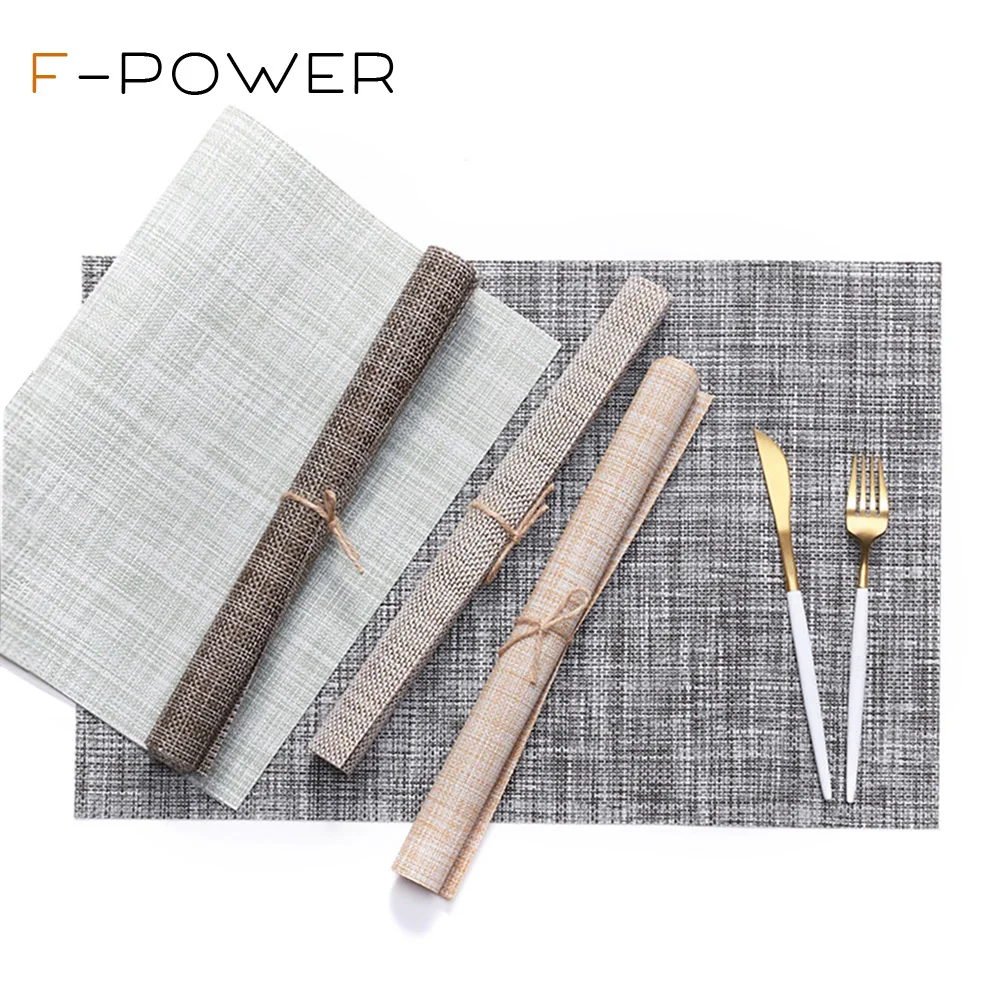 

Placemats Set of 4 for Dining Table Washable Woven Vinyl Placemat Non-Slip Heat Resistant Kitchen Table Mats Easy to Clean