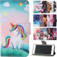 unicorn feather capa coque for bags apple iphone 13 12 11 pro max mini se 2020 xr x xs flip stand cover painted wallet case d20f