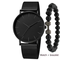 2021 mens watch minimalist luxury ultra thin stainless steel mesh band fashion casual quartz watch bracelet free shipping