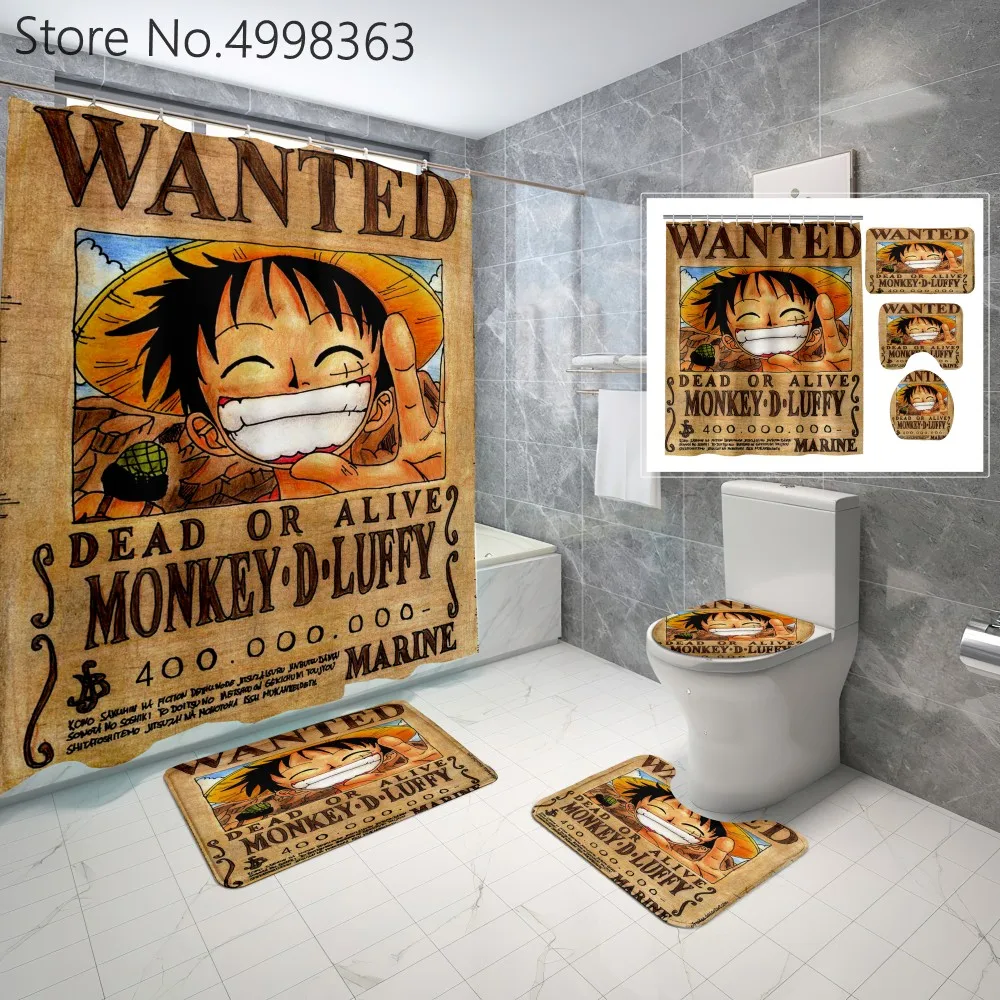 Мультфильм Луффи набор для ванной комнаты водонепроницаемый Декор занавески с