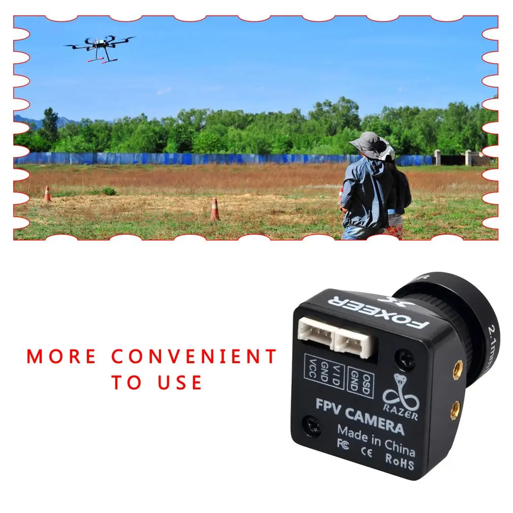 Foxeer Razer Mini HD 5 Мп 2 1/1 8 мм M12 объектив 1200TVL стандартная камера FPV 4:3/16:9 NTSC/PAL