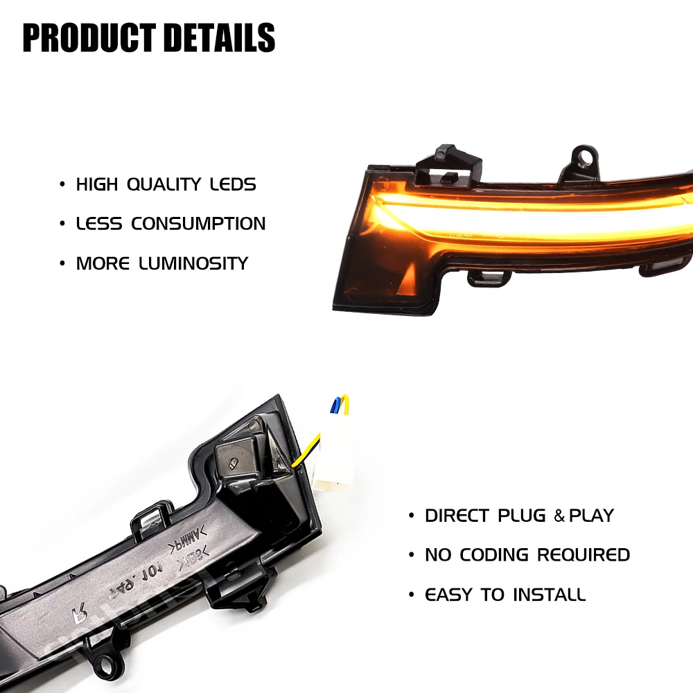 Динамический фонарь поворотника для Skoda Octavia 3 Mk3 III A7 5E VW T-roc Troc T-cross 2014 2015 2017 2018 2019