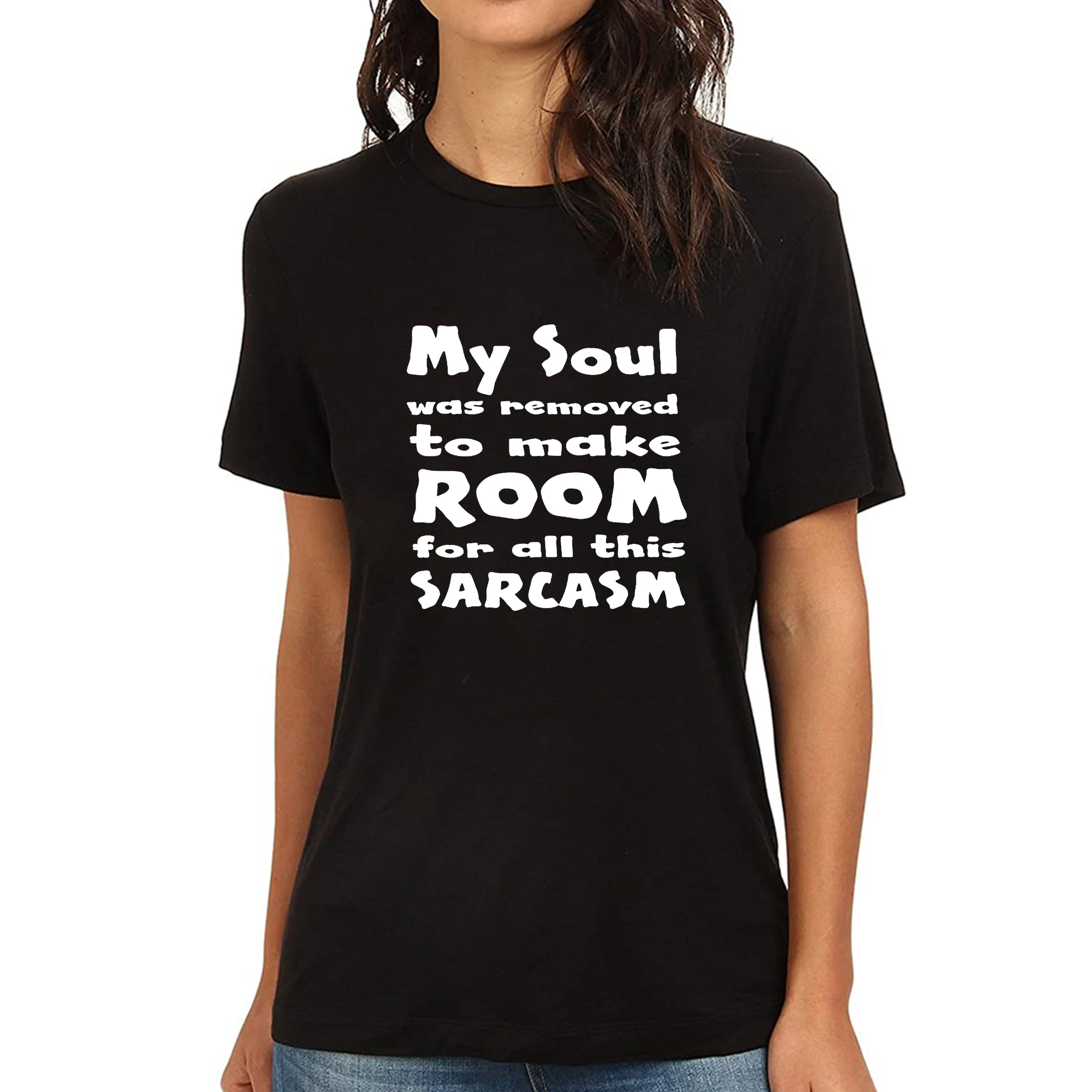 

Lyprerazy Женская моя душа была удалена для SARCASM смешная Футболка с принтом